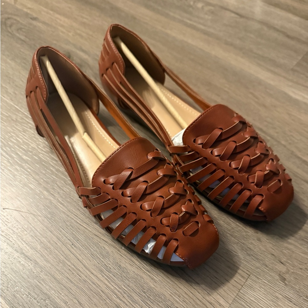 Brown Woven Loafers